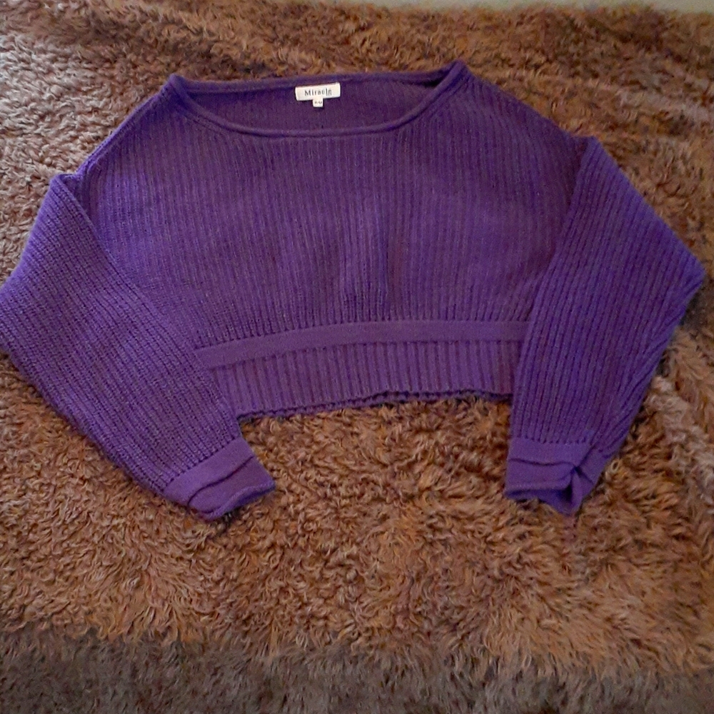 Purple crop sweater